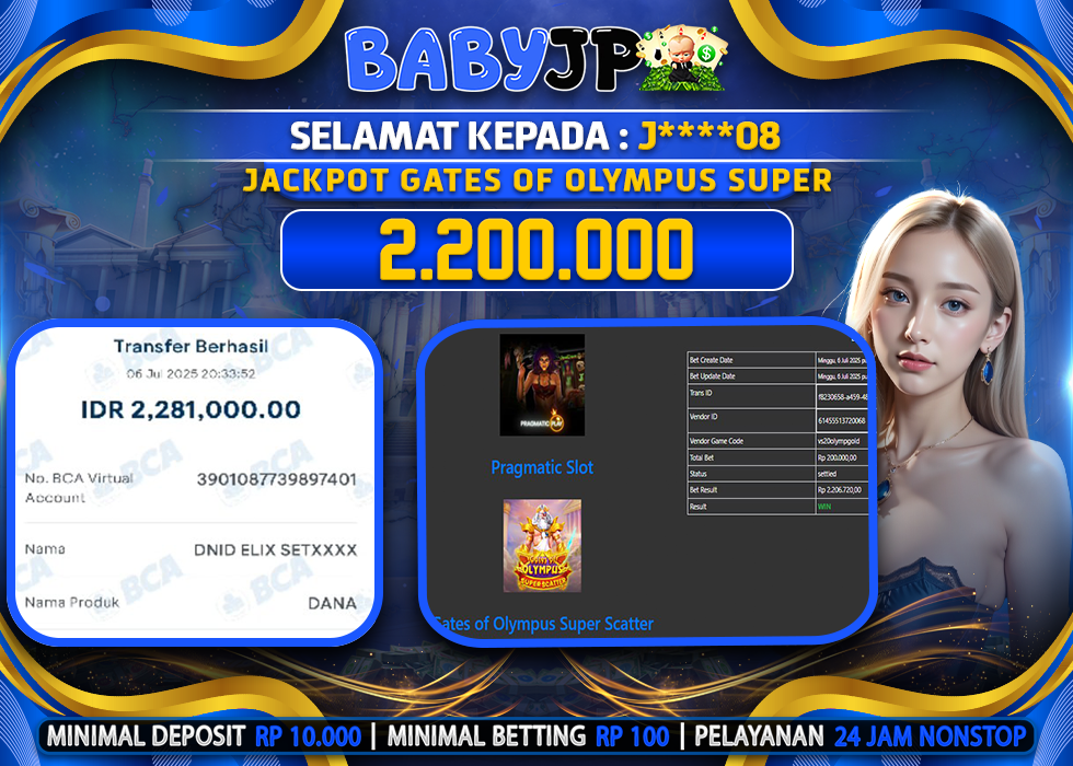 J****08 JACKPOT GATES OF OLYMPUS SUPER,-LUNAS